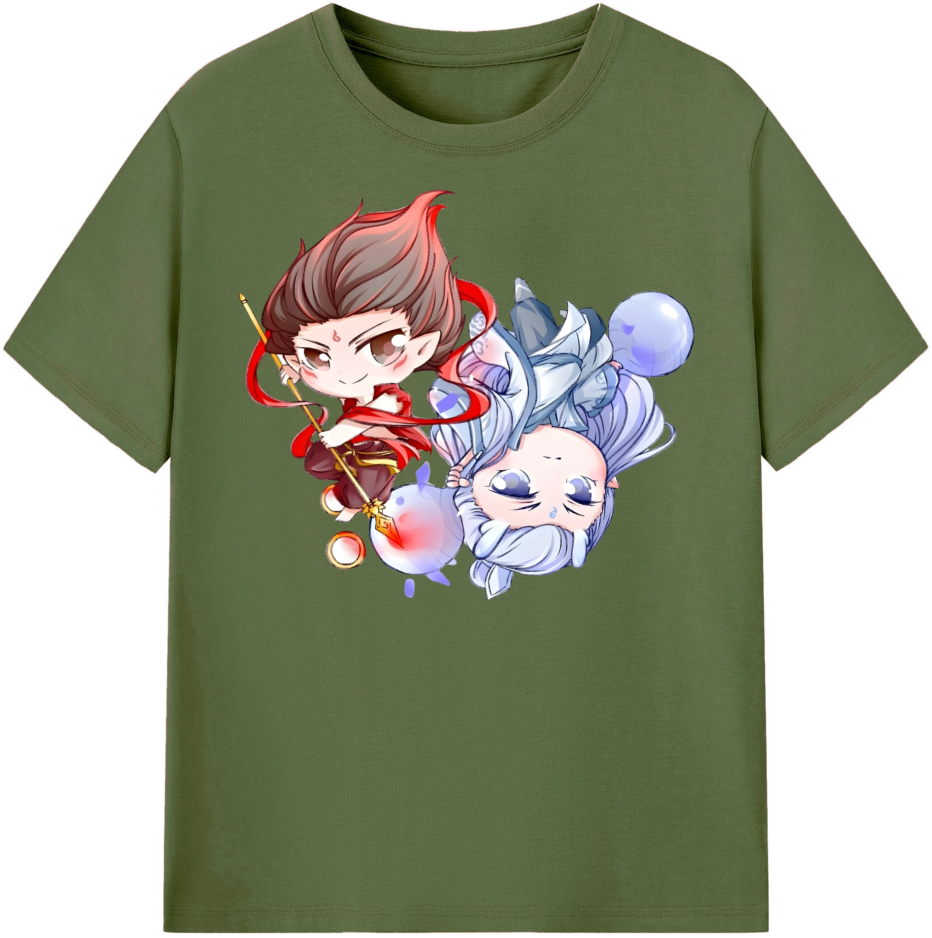 （画像用） Ne Zha 2 ナタ 魔童の大暴れ 綿100％半袖Tシャツ（フロントプリント）